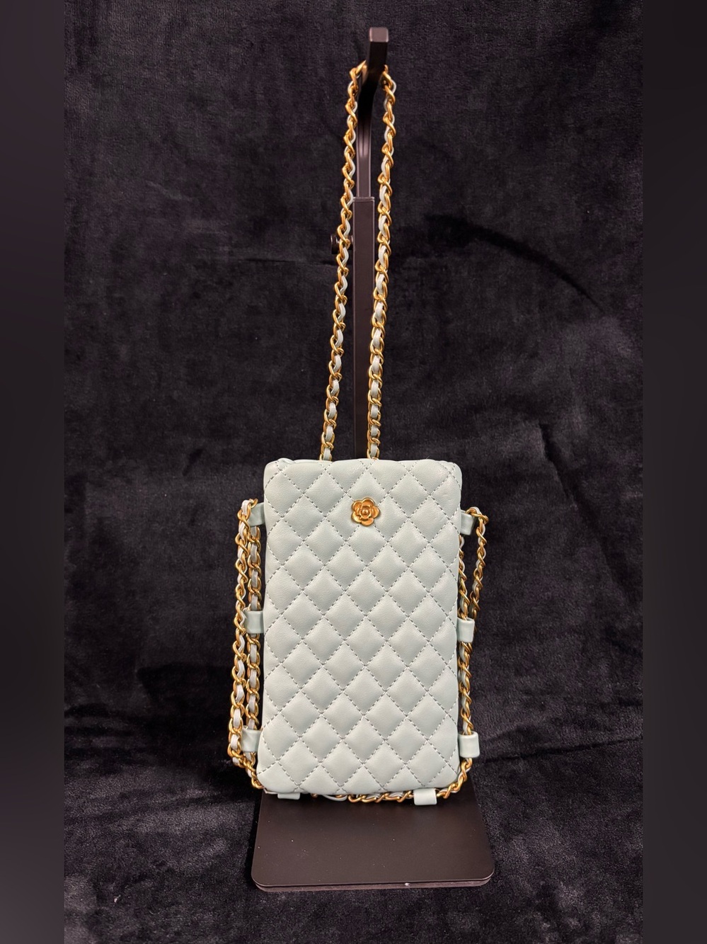 Montana West Mint Quilted Cell Phone Crossbody Bag